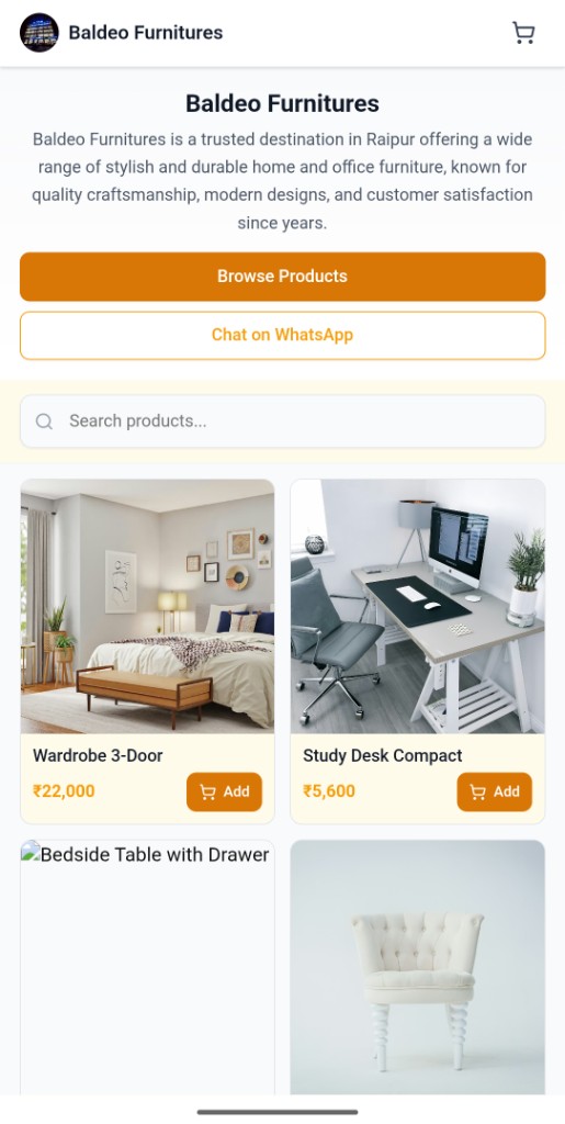 Furniture — product catalog preview
