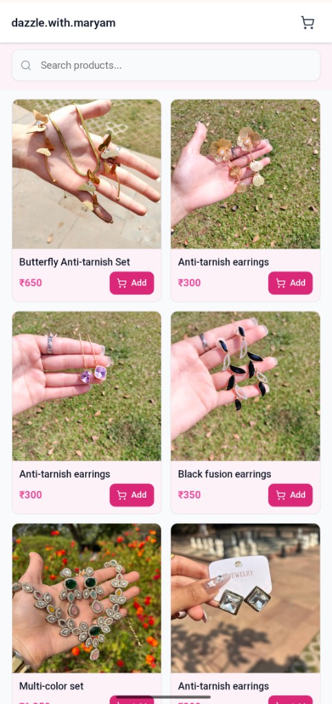 Jewellery — product catalog preview